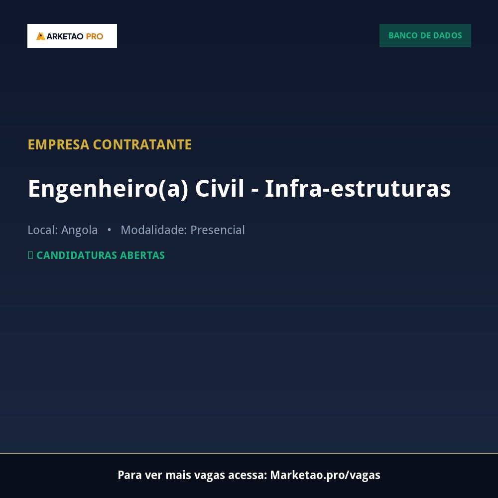 Engenheiro(a) Civil - Infra-estruturas