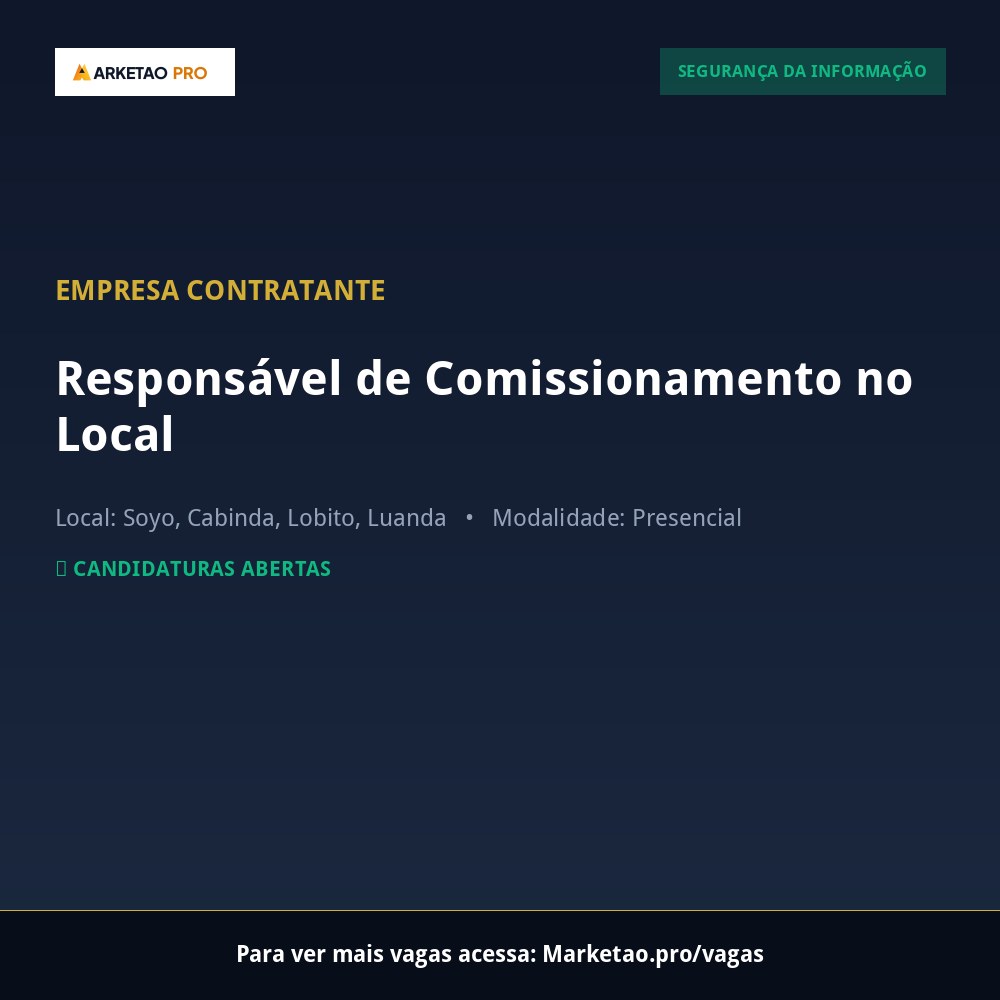 Responsável de Comissionamento no Local