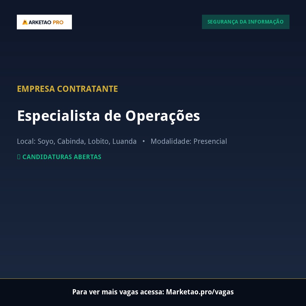 Especialista de Operações