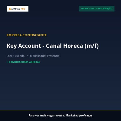 Key Account - Canal Horeca (m/f)