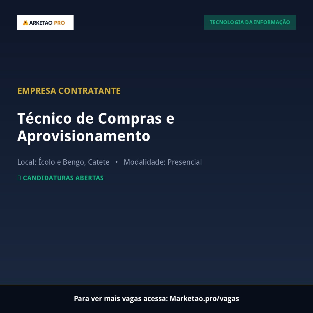 Técnico de Compras e Aprovisionamento