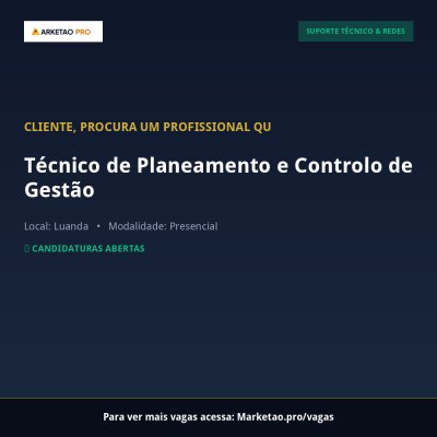 Técnico de Planeamento e Controlo de Gestão