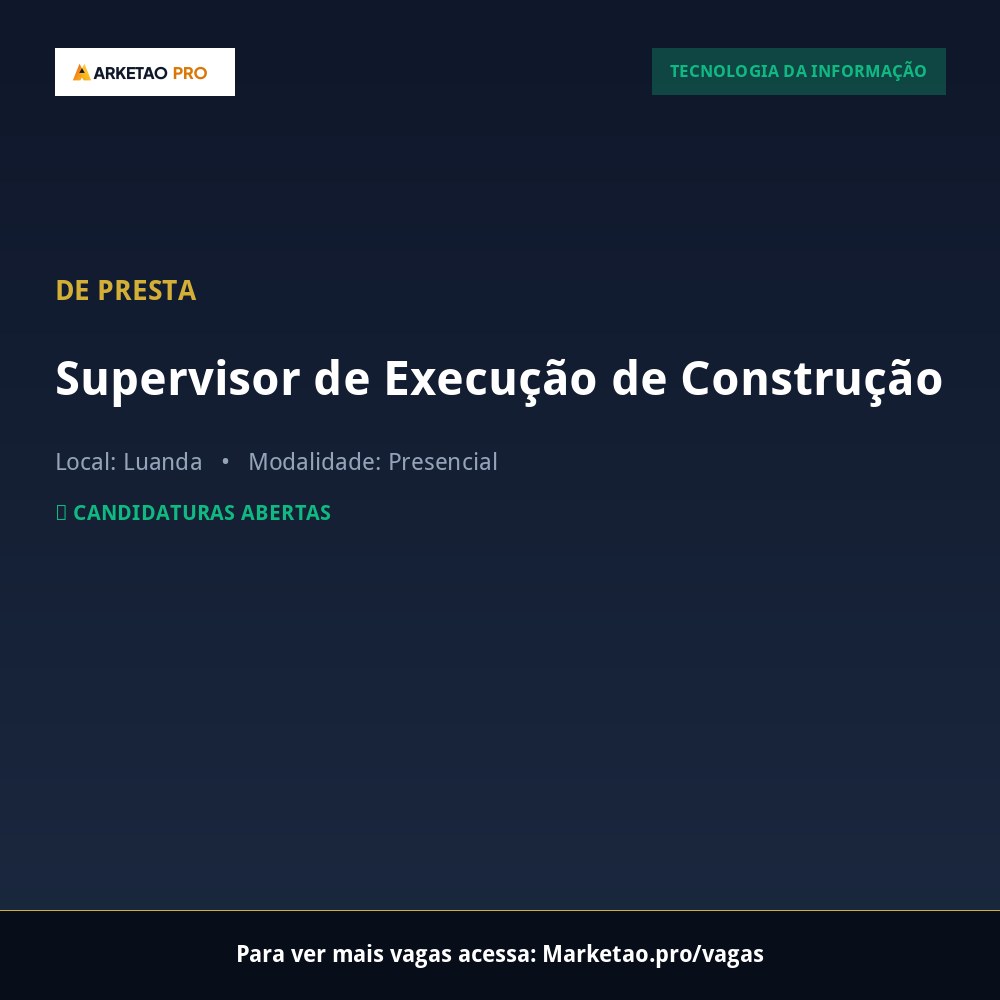 Supervisor de Execução de Construção