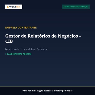Gestor de Relatórios de Negócios – CIB
