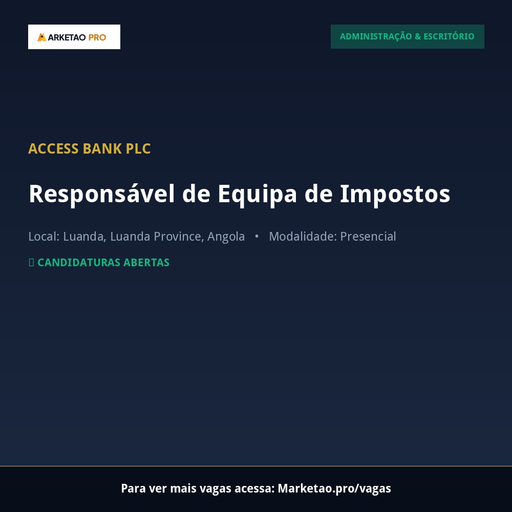 Responsável de Equipa de Impostos