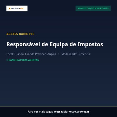 Responsável de Equipa de Impostos
