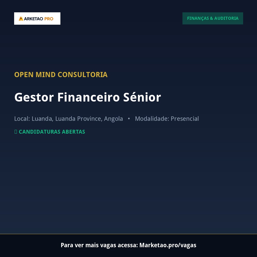 Gestor Financeiro Sénior
