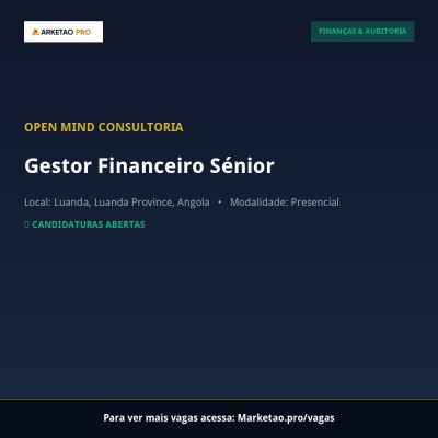 Gestor Financeiro Sénior
