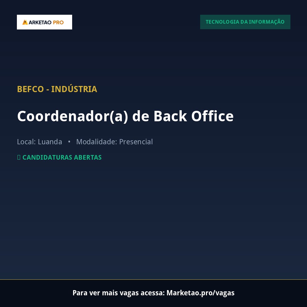 Coordenador(a) de Back Office