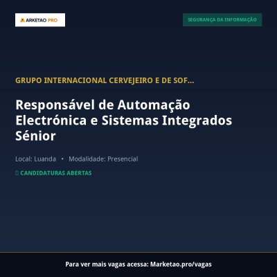 Responsável de Automação Electrónica e Sistemas Integrados Sénior
