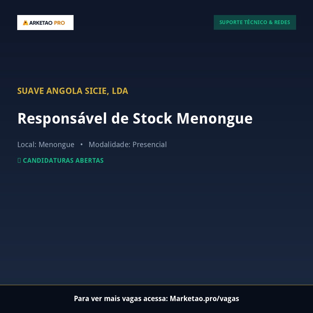 Responsável de Stock Menongue