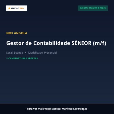 Gestor de Contabilidade SÉNIOR (m/f)