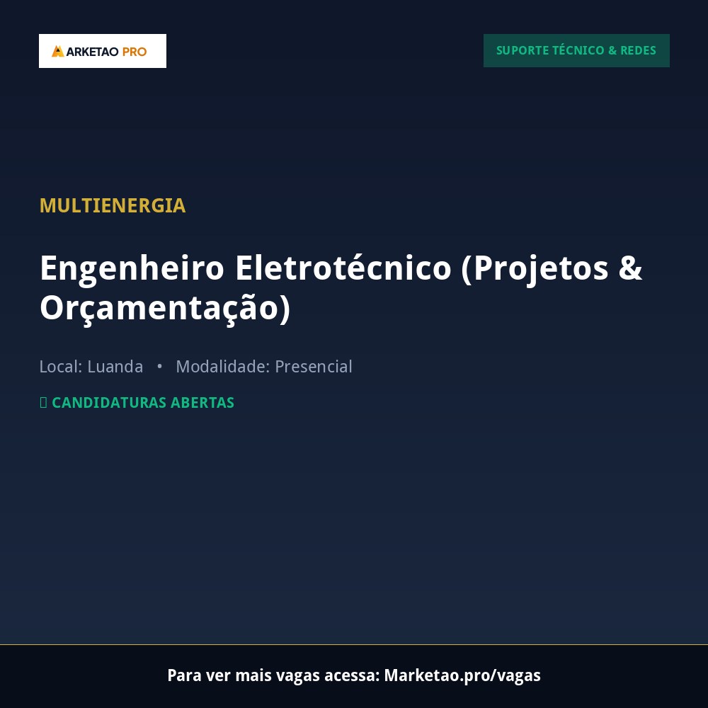 Engenheiro Eletrotécnico (Projetos & Orçamentação)