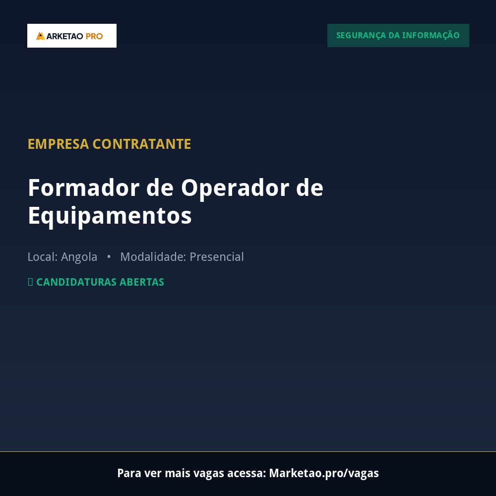 Formador de Operador de Equipamentos