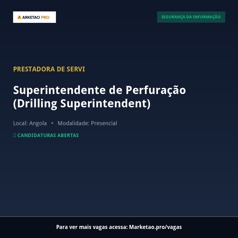 Superintendente de Perfuração (Drilling Superintendent)
