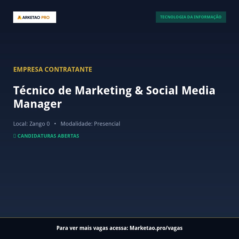 Técnico de Marketing & Social Media Manager