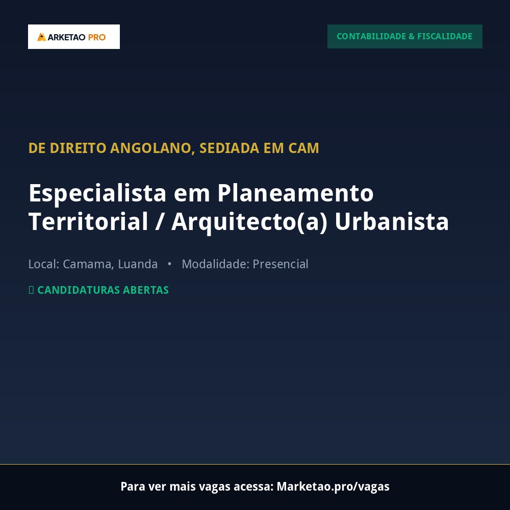 Especialista em Planeamento Territorial / Arquitecto(a) Urbanista
